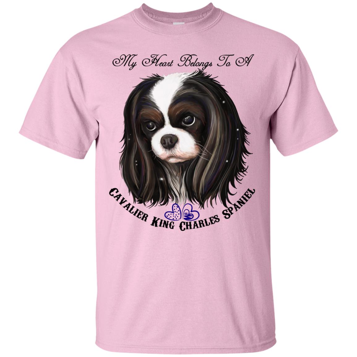 Cavalier King Charles spaniel Tricolor My Heart Cotton T-Shirt - GoneBold.gift