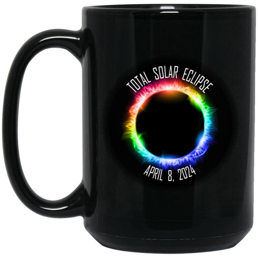 Total Solar Eclipse April 8 2024 eclipse 15oz Black Mug - GoneBold.gift