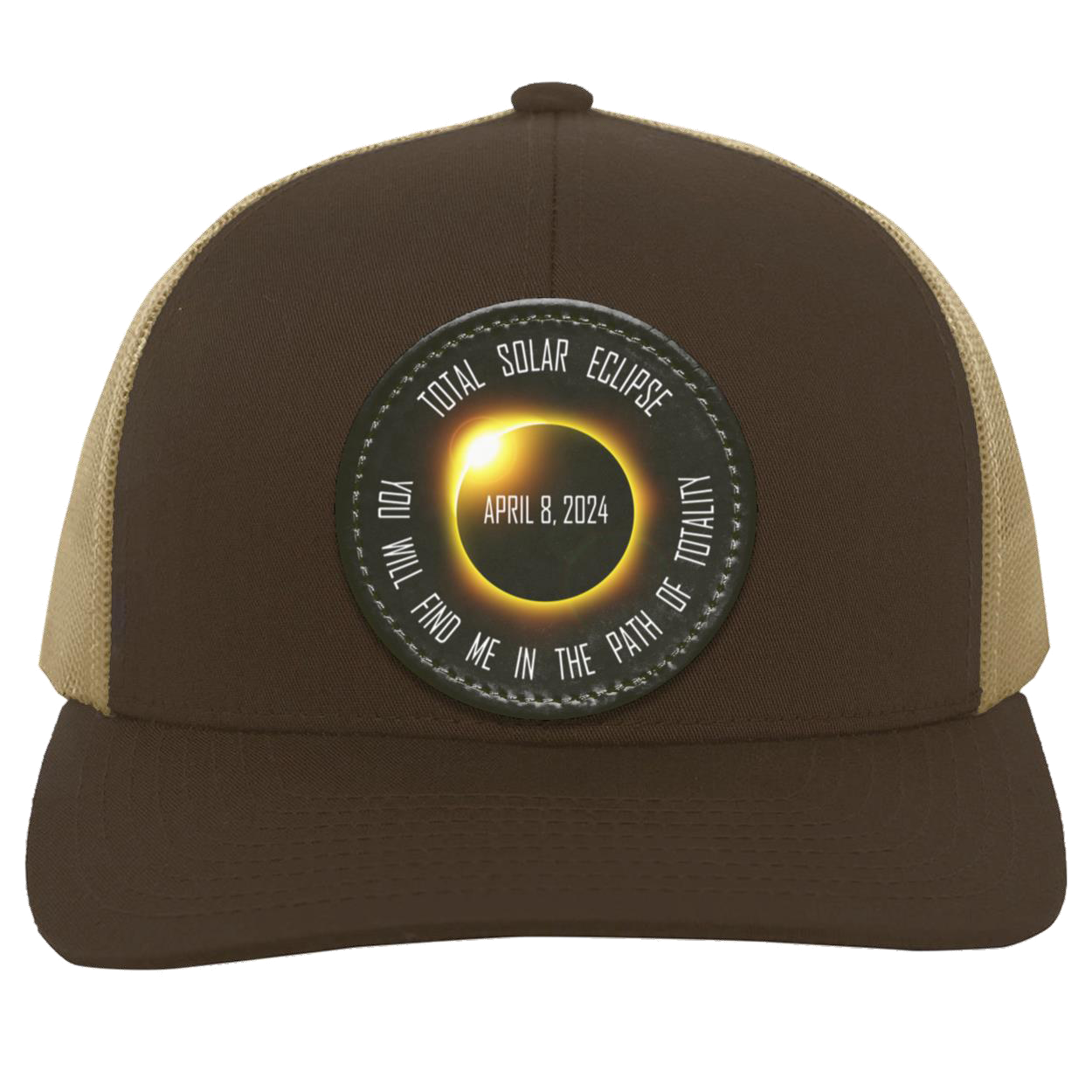 Total Solar Eclipse hat cap, April 8 2024 eclipse, Find Me In the Path of Totality, Trucker Snap Back - Patch