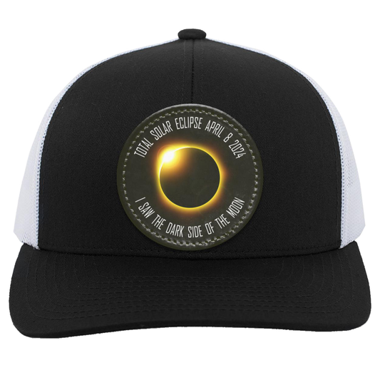 Total Solar Eclipse April 8 2024 eclipse hat cap, I Saw the Dark Side of the Moon, Eclipse gift, Trucker Snap Back - Patch