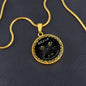 Black Cat Is My Good Luck Charm, Silver or Gold Luxury Necklace, Engrave your Text on the back of pendant Option