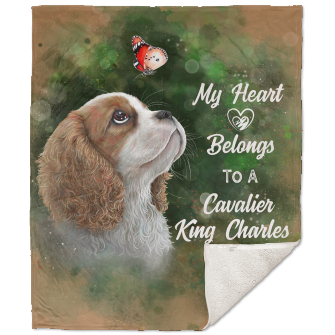 Cavalier King Charles spaniel, Premium Sherpa Blanket - 50x60 inches - GoneBold.gift