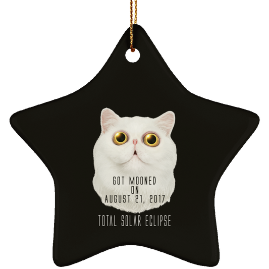 Christmas Tree Decorations - Solar Eclipse Cat Got Mooned Ornament - GoneBold.gift