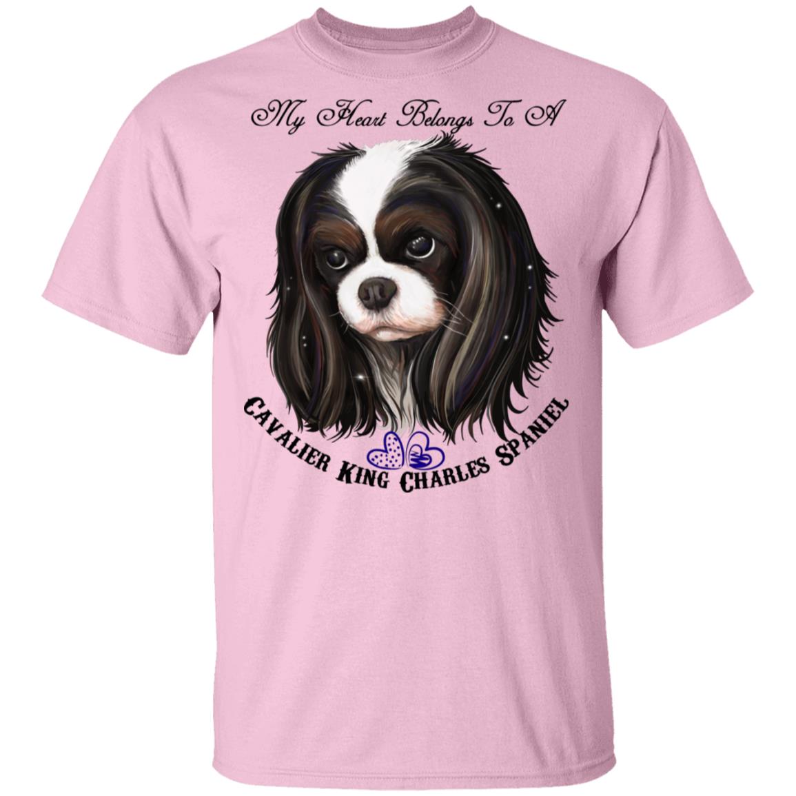 King Charles Spaniel, Cavalier, Tricolor, My Heart 5.3 oz. T-Shirt