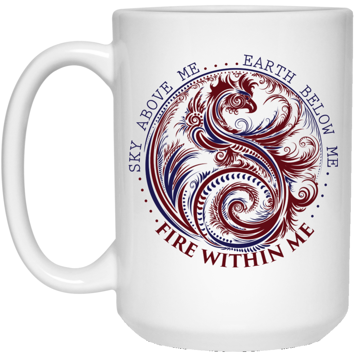 Yin Yang Dragon Coffee Mug - Wisdom Quotes, Fire Within Me, Yoga Gifts - GoneBold.gift