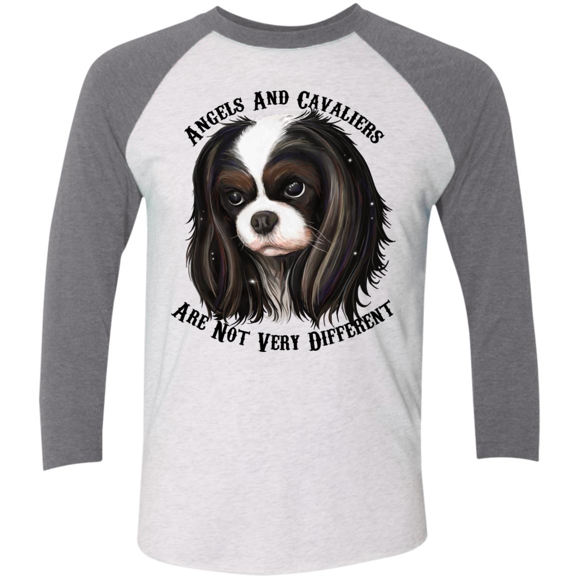 Cavalier King Charles Spaniel Tricolor Angels Baseball Raglan T-Shirt - GoneBold.gift