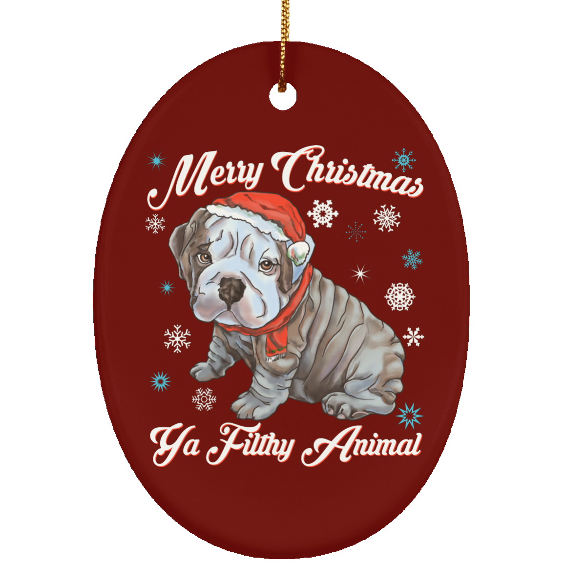 Christmas tree decorations - English Bulldog Puppy Ornament - GoneBold.gift