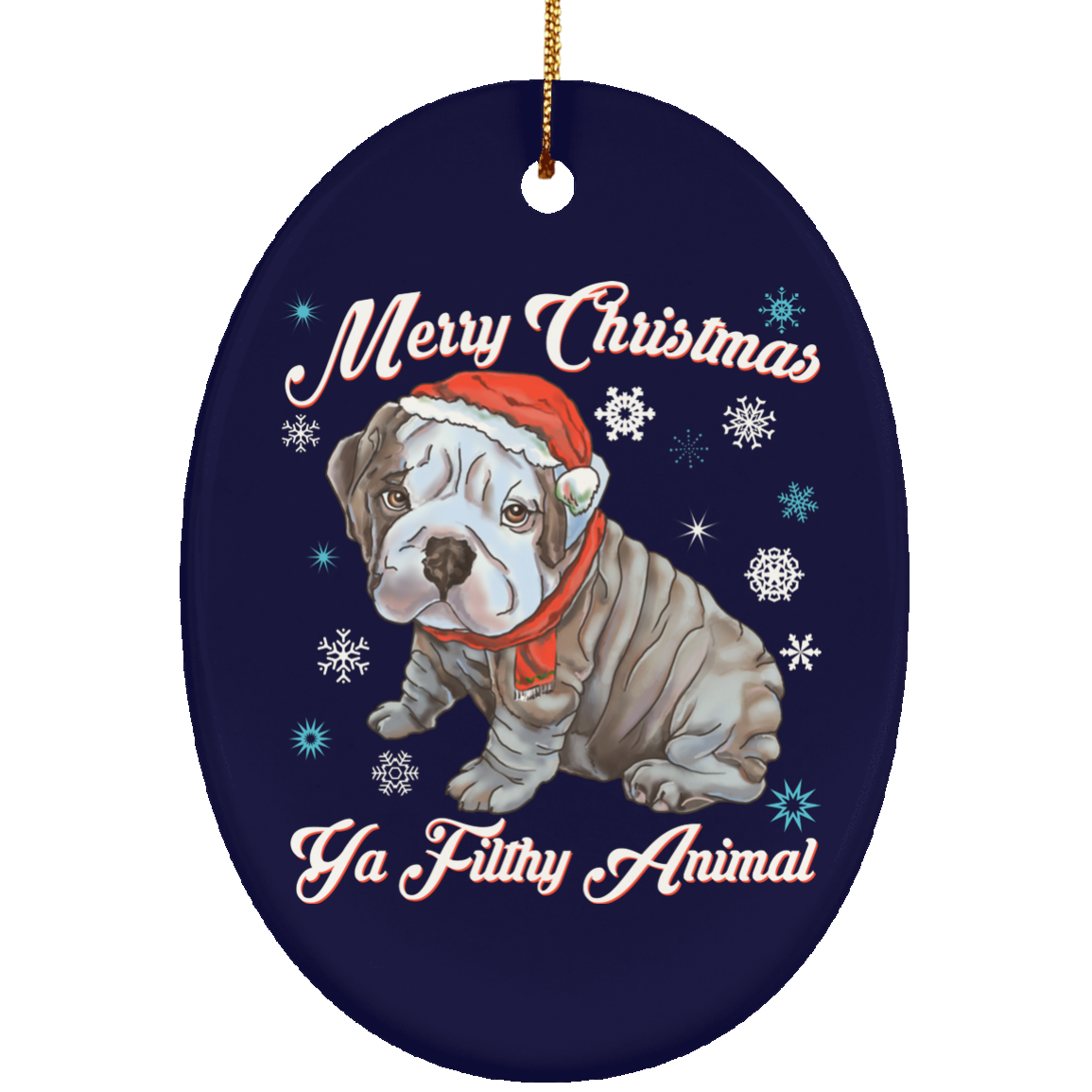 Christmas tree decorations - English Bulldog Puppy Ornament - GoneBold.gift