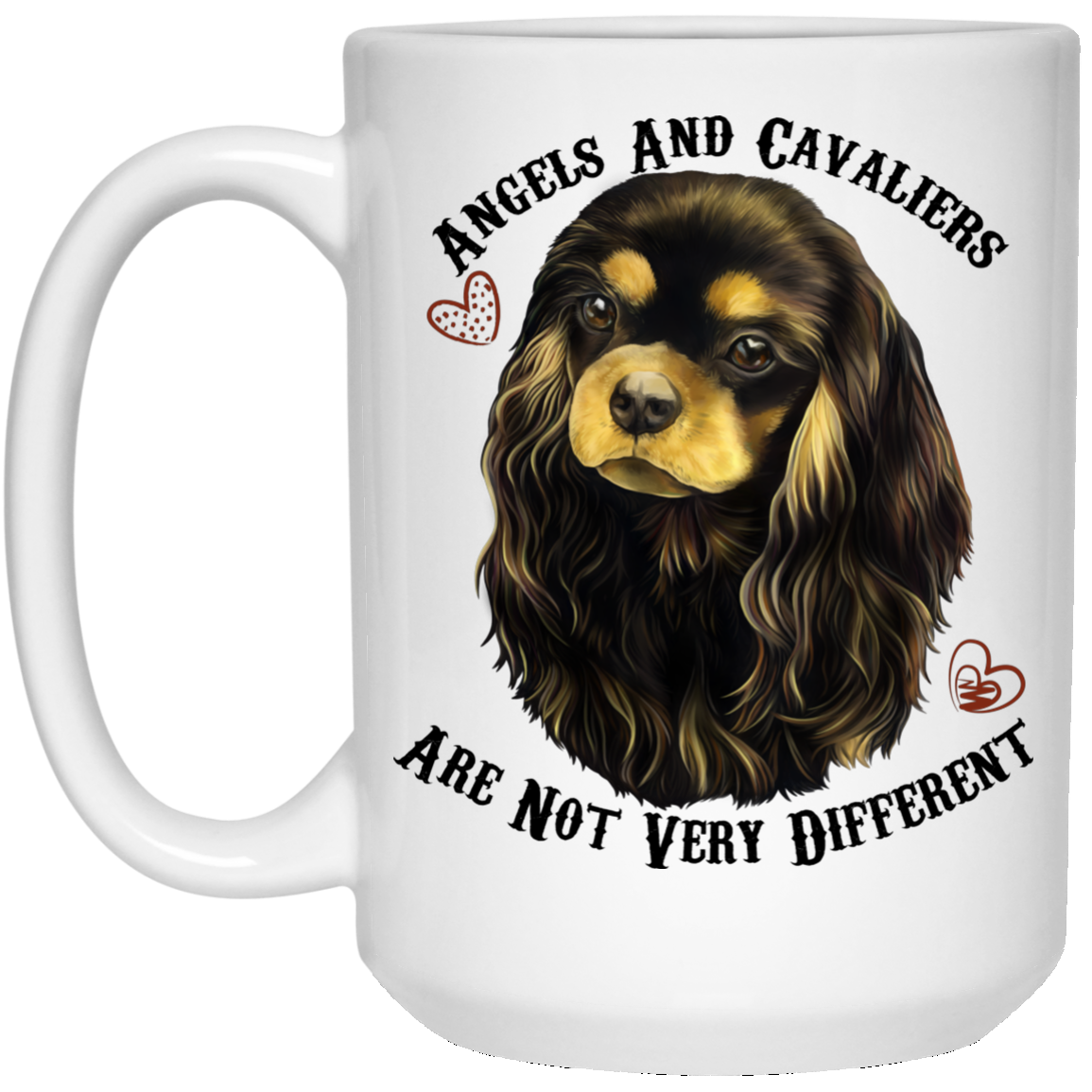 Cavalier King Charles Spaniel Gifts - Cavaliers And Angels Black and Tan King Charles White Mugs White Mugs - GoneBold.gift