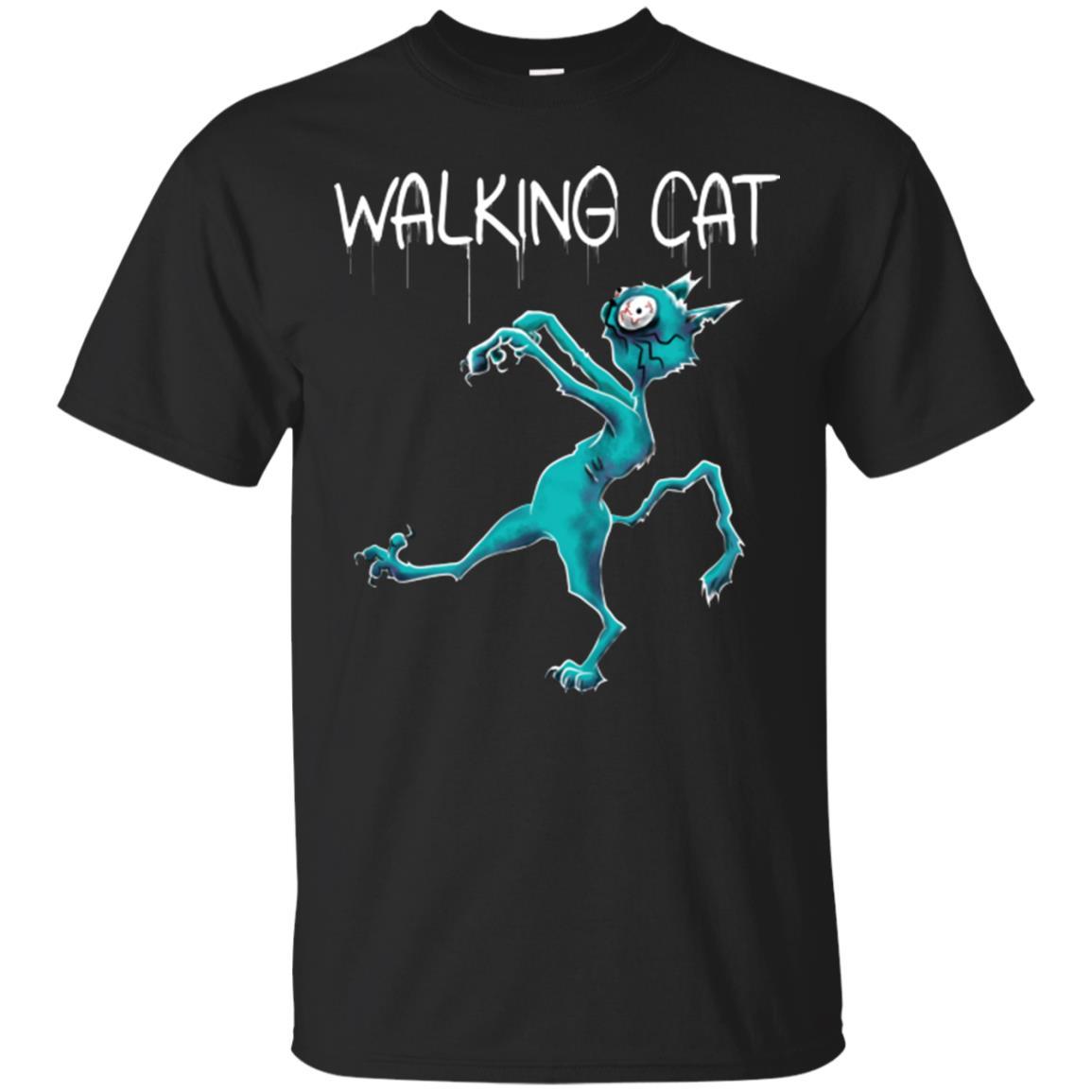 Cat Shirt - Zombie Walking Cat Funny Unisex Tees - GoneBold.gift