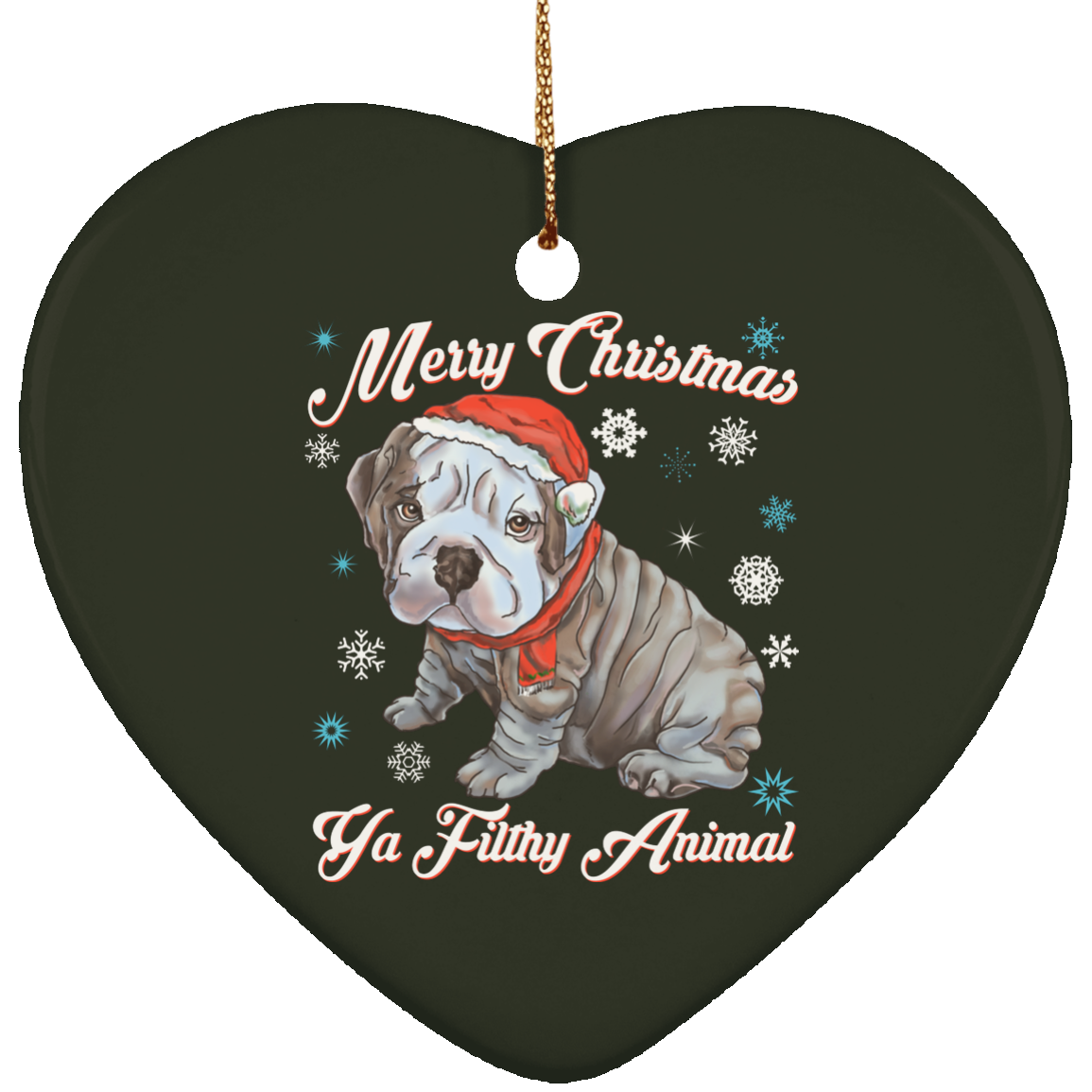 Christmas tree decorations - English Bulldog Puppy Ornament - GoneBold.gift