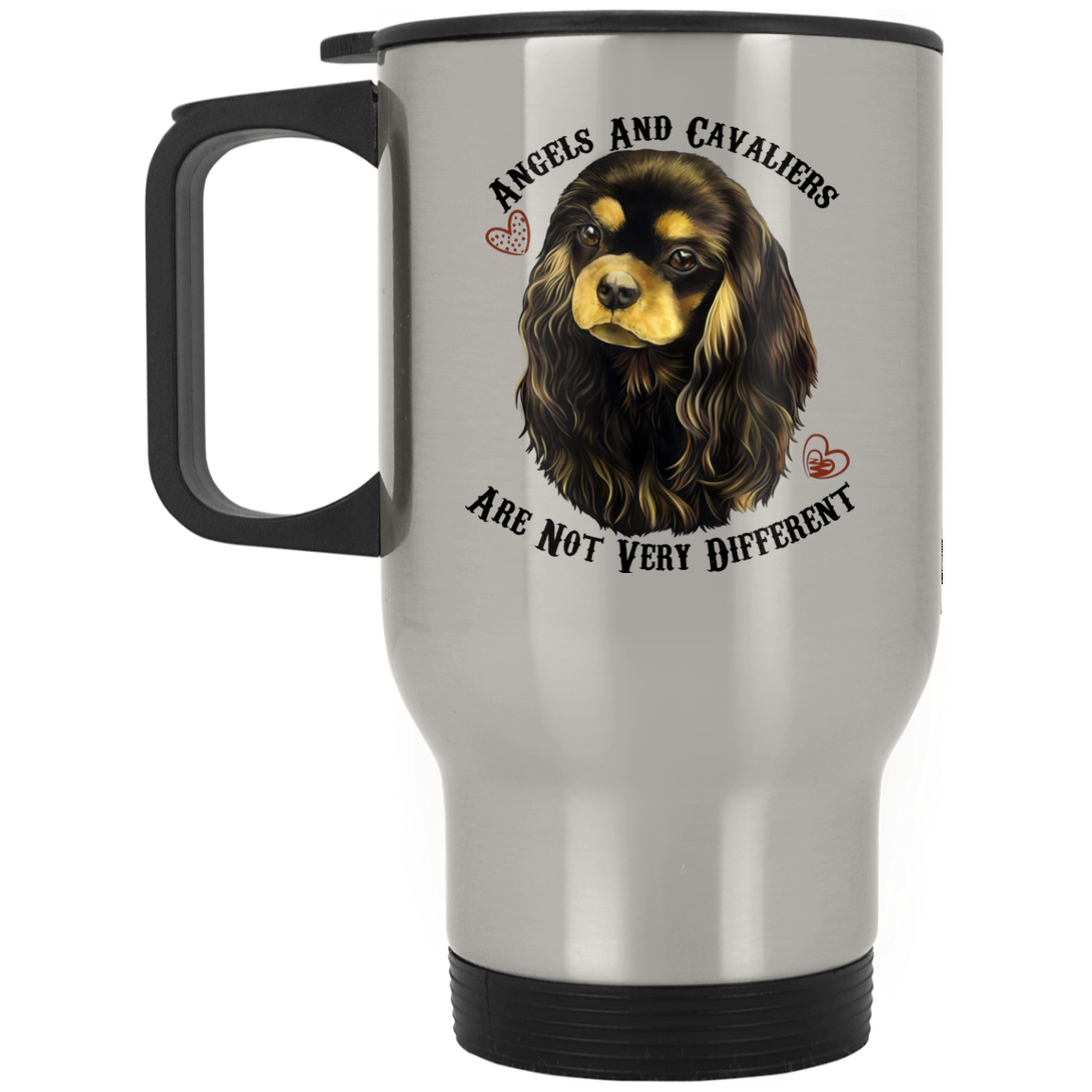 Cavalier King Charles Spaniel Black Tan Stainless Travel Mug - GoneBold.gift