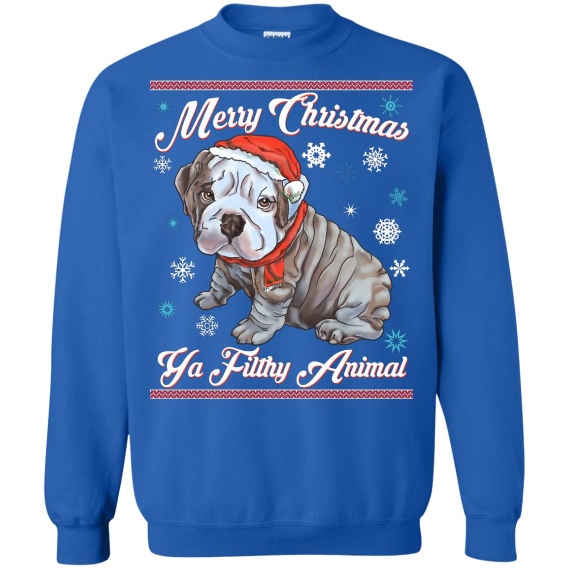 Christmas Sweater English Bulldog Puppy Hoodies sweaters - GoneBold.gift