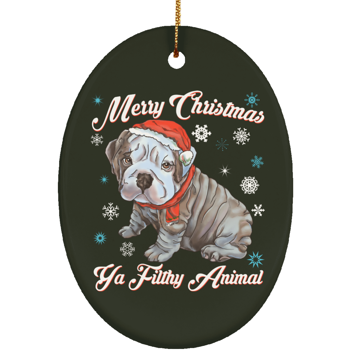 Christmas tree decorations - English Bulldog Puppy Ornament - GoneBold.gift