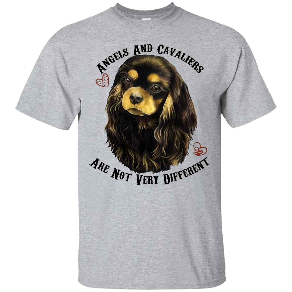 Cavalier King Charles Spaniel Black and Tan Angels T-Shirt - GoneBold.gift