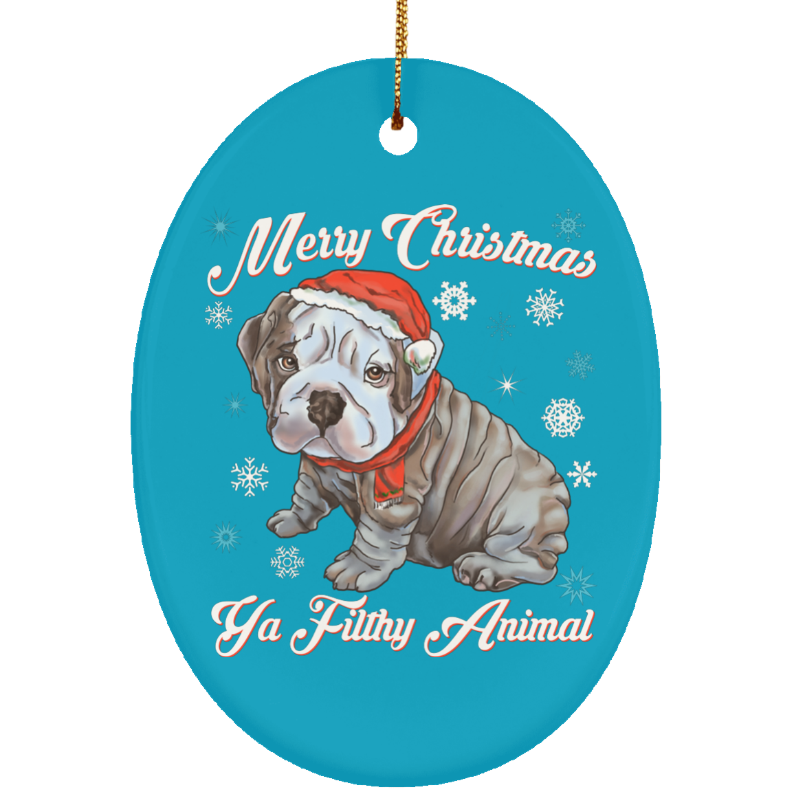 Christmas tree decorations - English Bulldog Puppy Ornament - GoneBold.gift