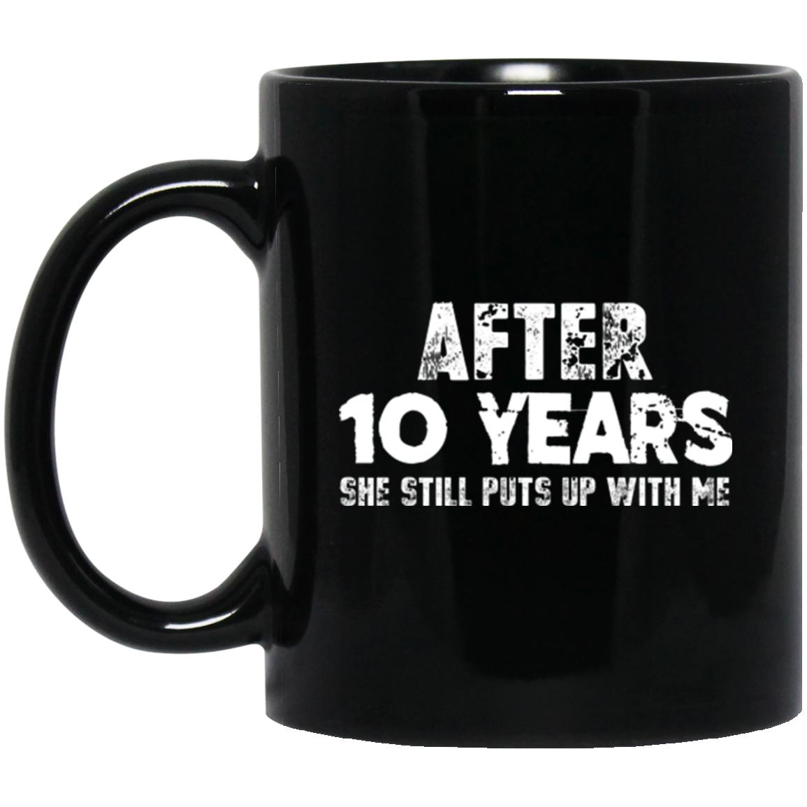 Anniversary Mug For Husband 10 years Black Coffee Mugs - GoneBold.gift