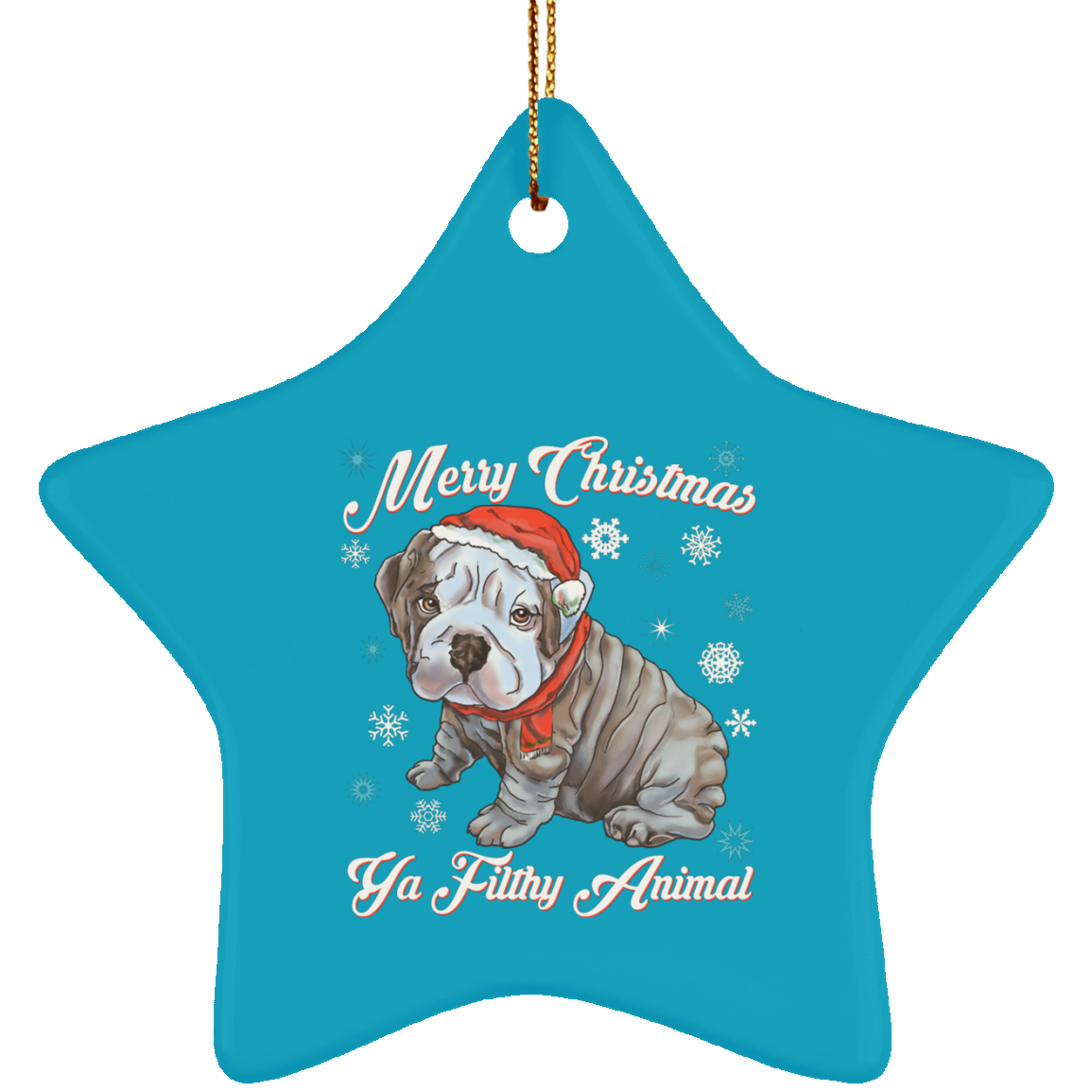 Christmas tree decorations - English Bulldog Puppy Ornament - GoneBold.gift