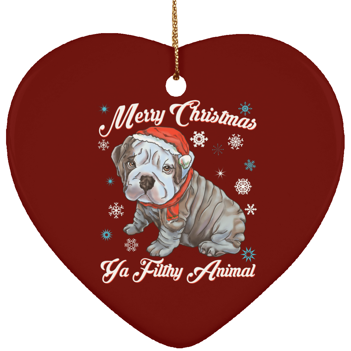Christmas tree decorations - English Bulldog Puppy Ornament - GoneBold.gift