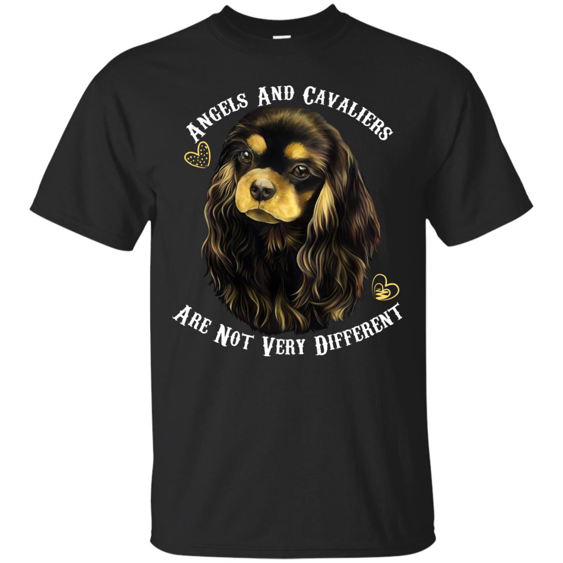 Cavalier King Charles Spaniel Black And Tan Angels and Cavaliers Cotton T-Shirt - GoneBold.gift