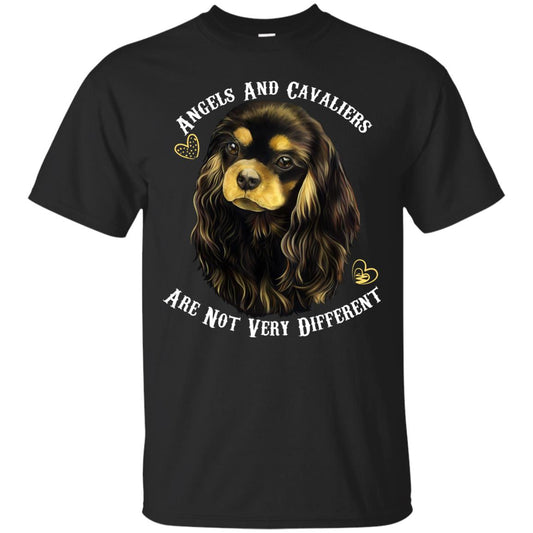 Cavalier King Charles Spaniel Black And Tan Angels and Cavaliers Cotton T-Shirt - GoneBold.gift