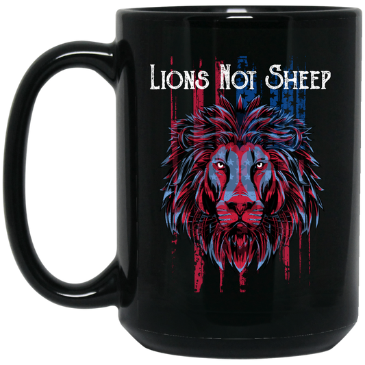 USA Flag Patriotic Mug - Lions - GoneBold.gift