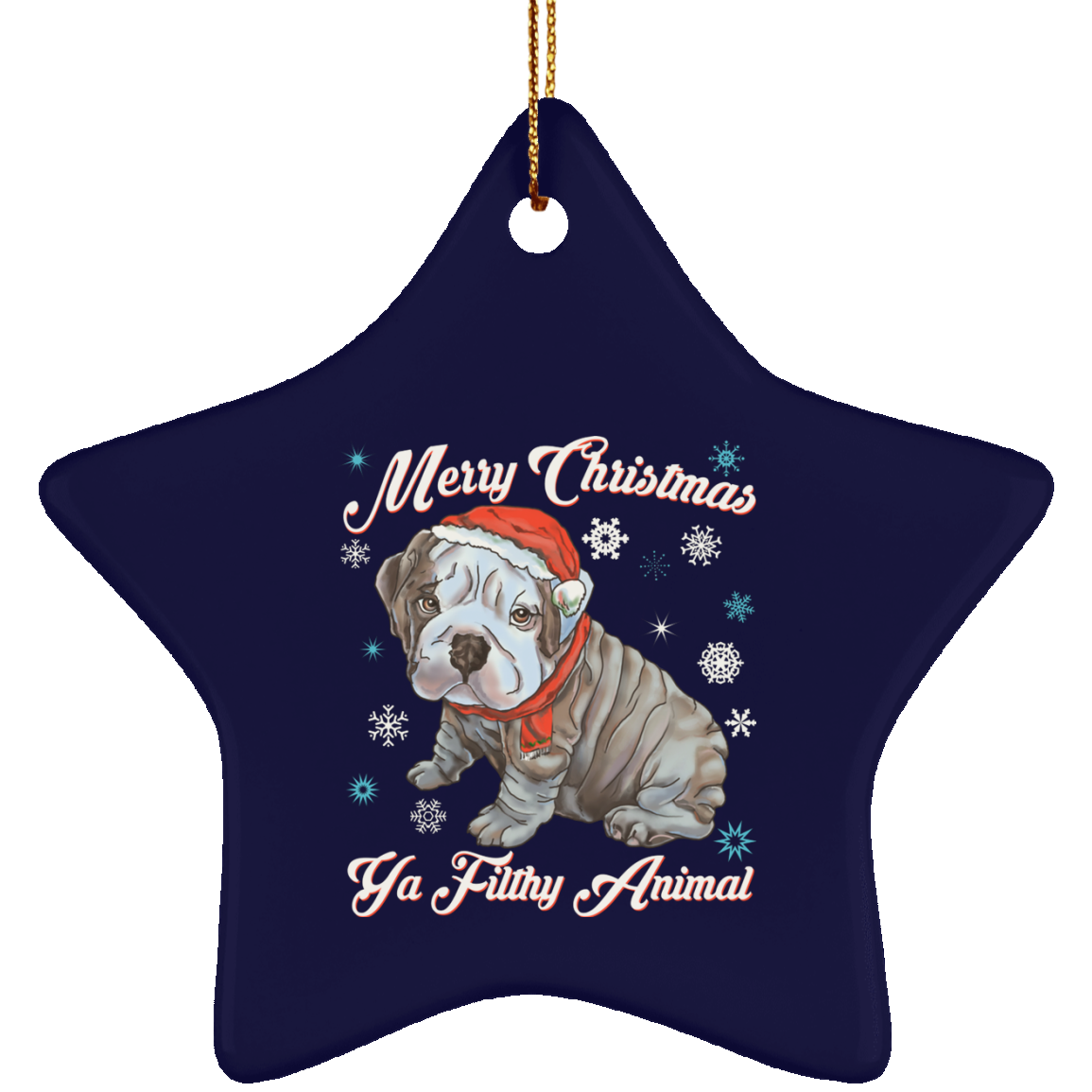 Christmas tree decorations - English Bulldog Puppy Ornament - GoneBold.gift