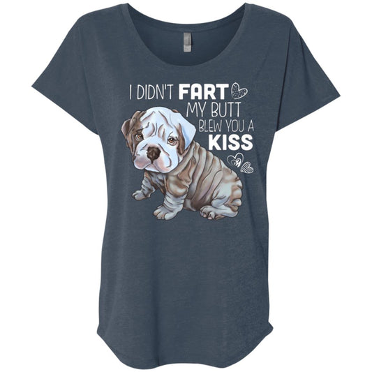 Funny English Bulldog Dolman Sleeve Women's T-shirt - GoneBold.gift