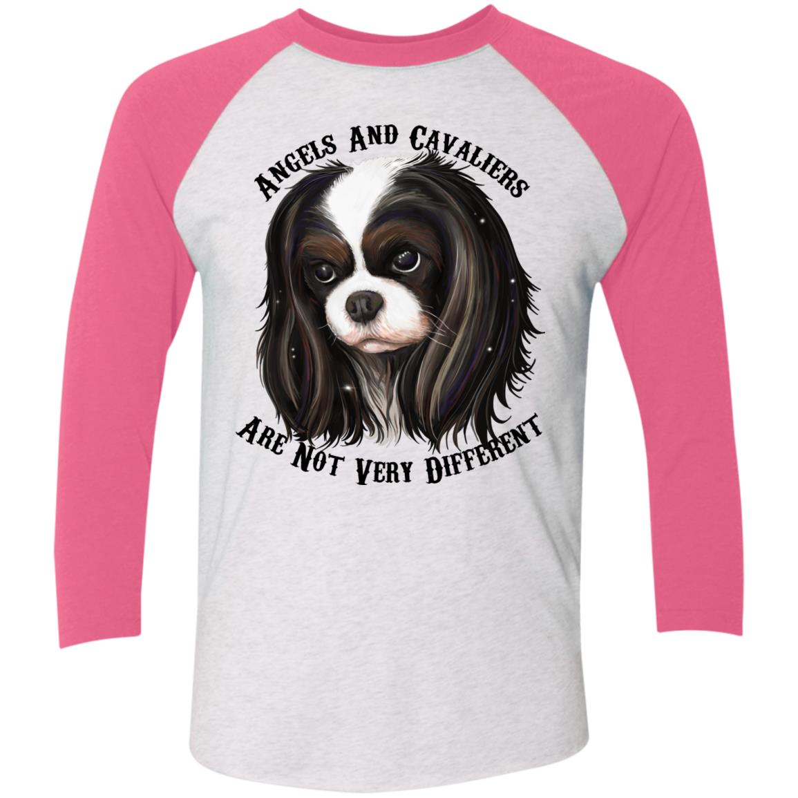 Cavalier King Charles Spaniel Tricolor Angels Baseball Raglan T-Shirt - GoneBold.gift