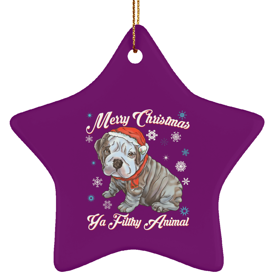 Christmas tree decorations - English Bulldog Puppy Ornament - GoneBold.gift