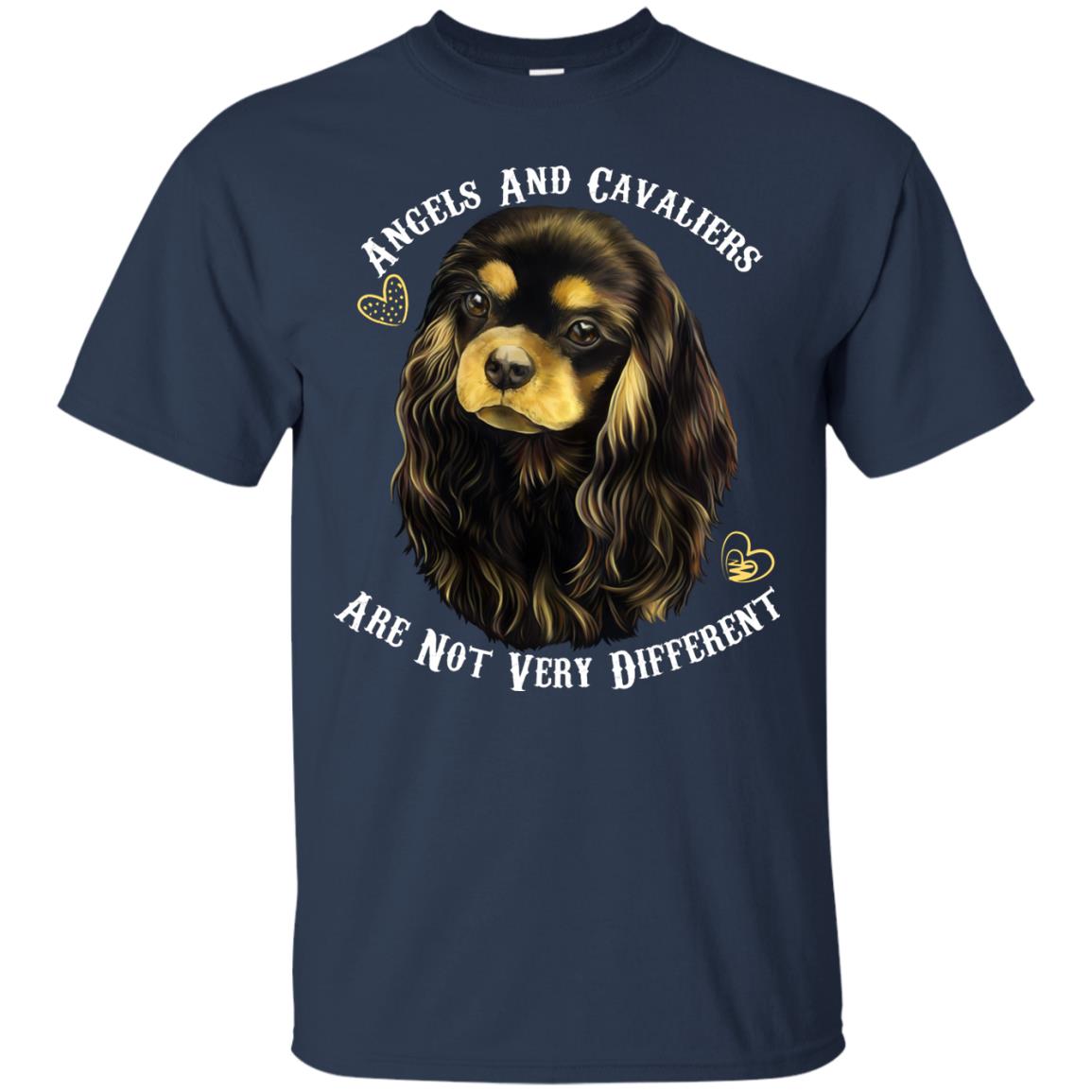 Cavalier King Charles Spaniel Black And Tan Angels and Cavaliers Cotton T-Shirt - GoneBold.gift
