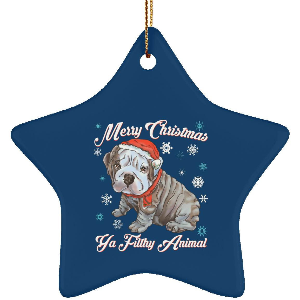 Christmas tree decorations - English Bulldog Puppy Ornament - GoneBold.gift