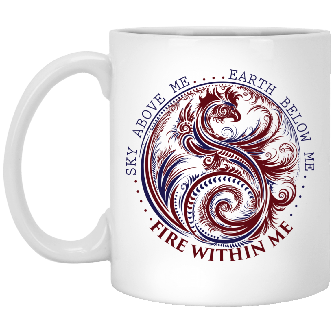 Yin Yang Dragon Coffee Mug - Wisdom Quotes, Fire Within Me, Yoga Gifts - GoneBold.gift
