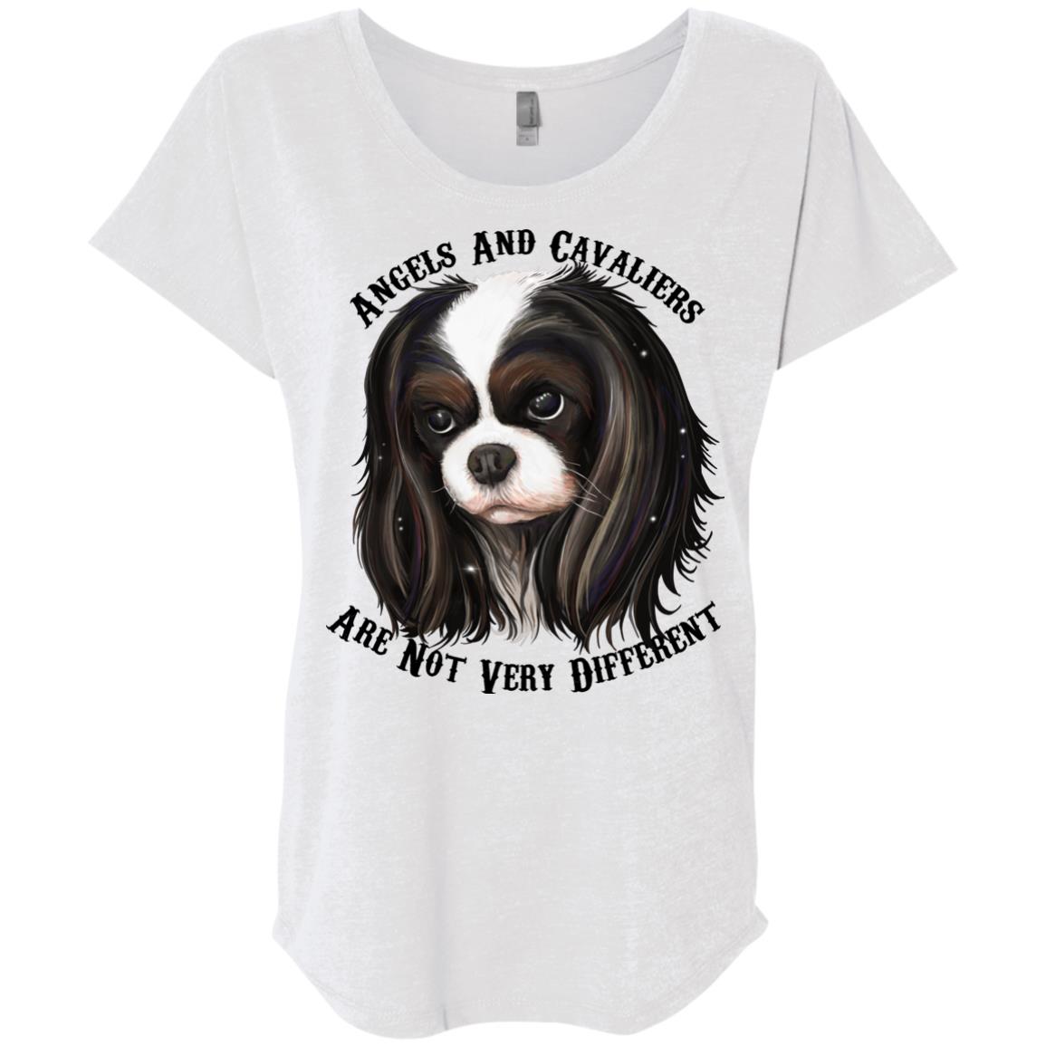 Cavalier King Charles Spaniel Tricolor Angels Dolman Sleeve T-shirt - GoneBold.gift