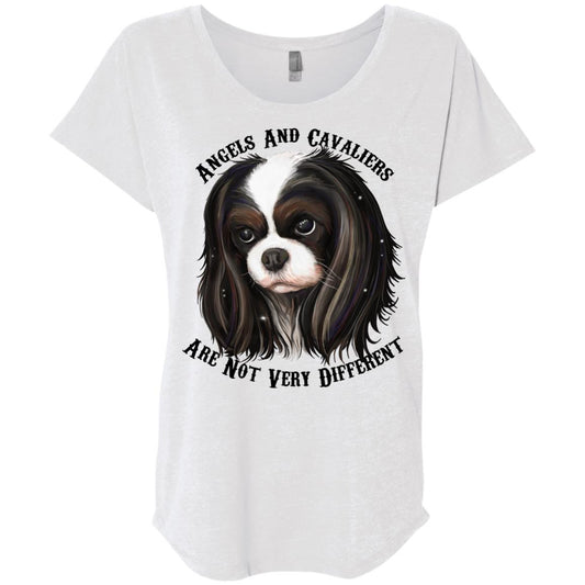 Cavalier King Charles Spaniel Tricolor Angels Dolman Sleeve T-shirt - GoneBold.gift