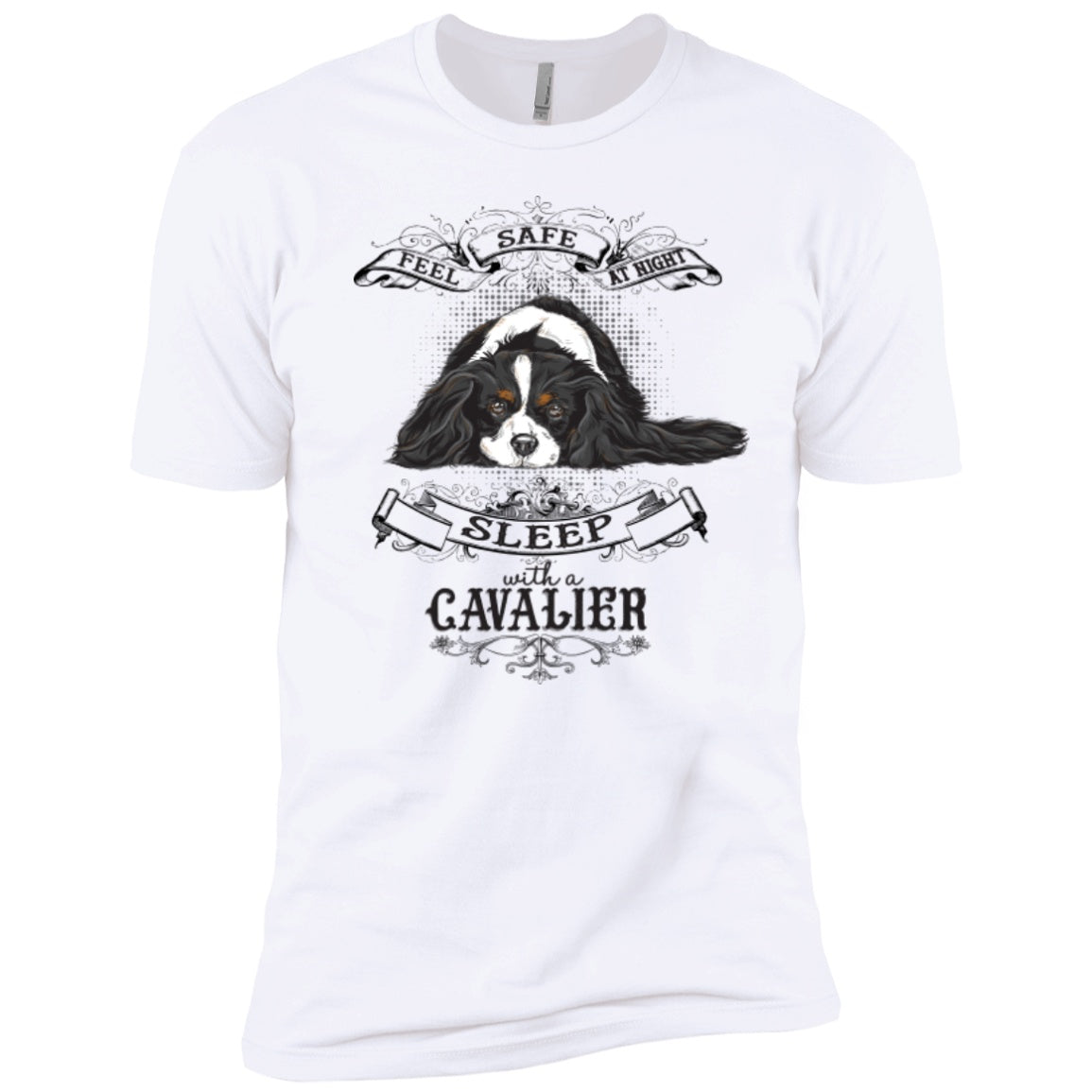 Feel Safe At Night Sleep With A Cavalier -- Pick your Tee or Hoodie - GoneBold.gift