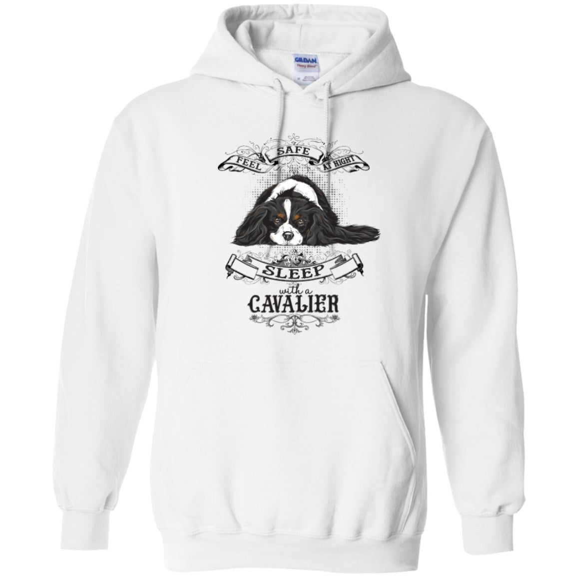 Feel Safe At Night Sleep With A Cavalier -- Pick your Tee or Hoodie - GoneBold.gift