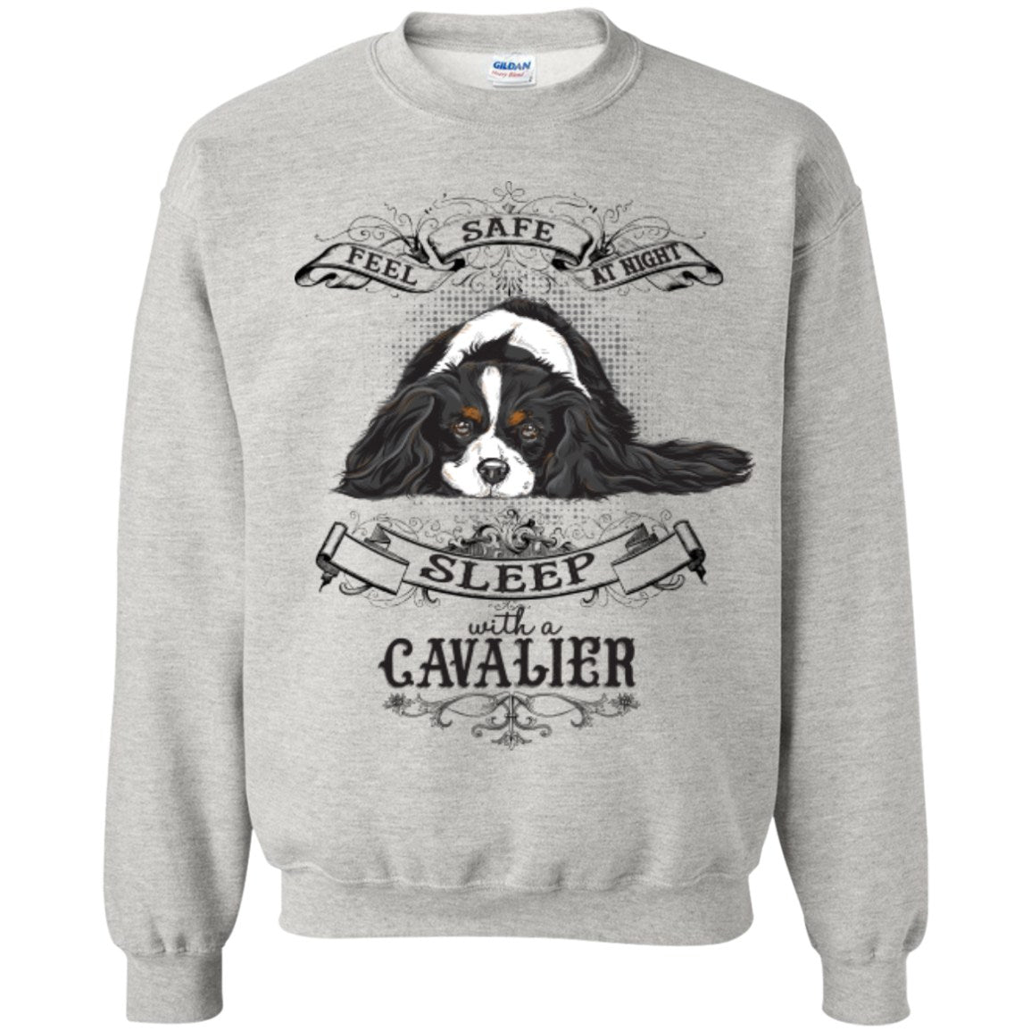Feel Safe At Night Sleep With A Cavalier -- Pick your Tee or Hoodie - GoneBold.gift