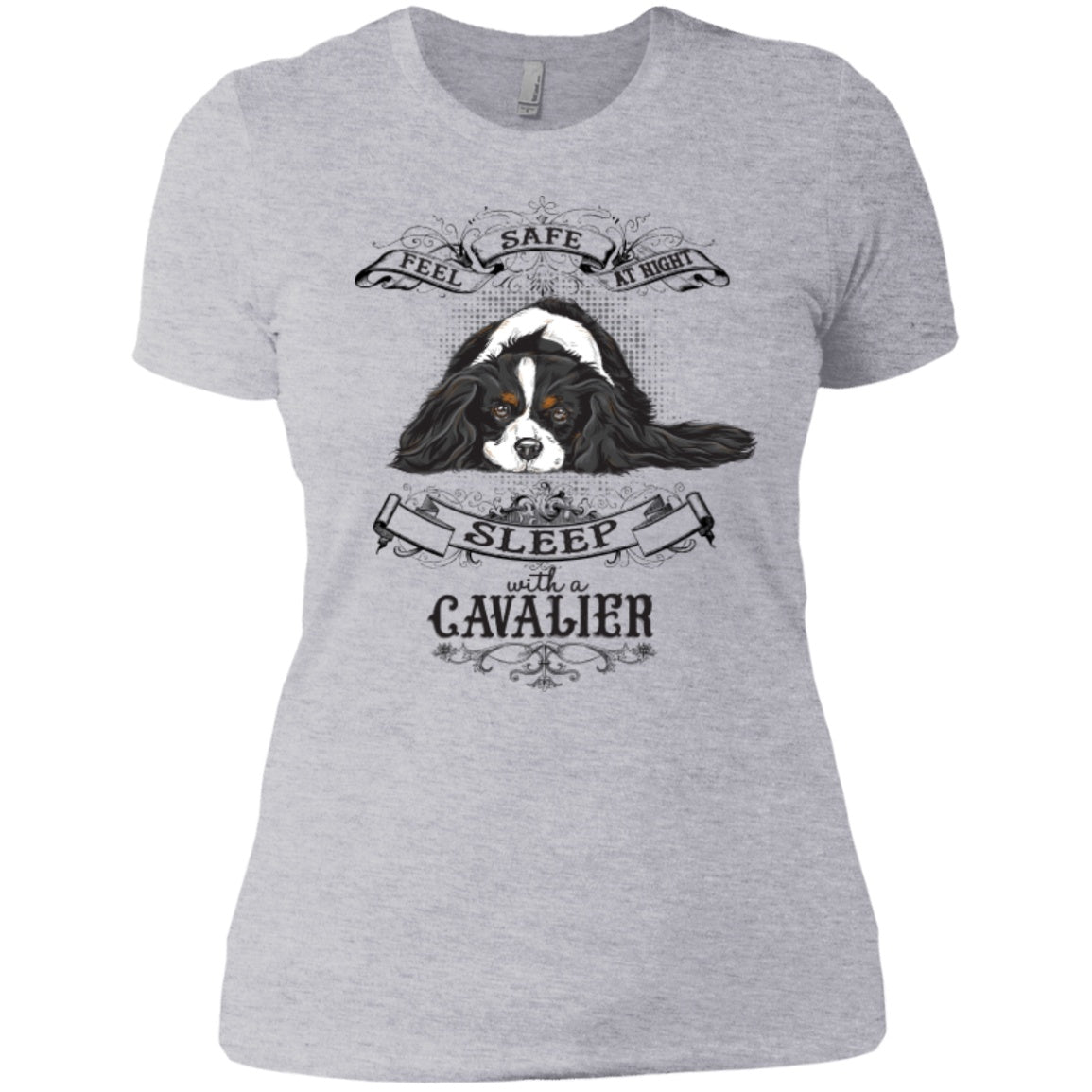 Feel Safe At Night Sleep With A Cavalier -- Pick your Tee or Hoodie - GoneBold.gift