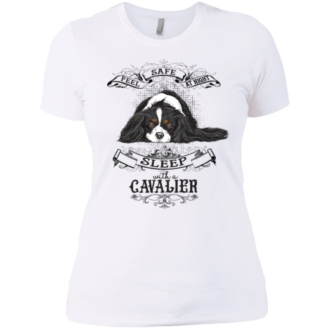 Feel Safe At Night Sleep With A Cavalier -- Pick your Tee or Hoodie - GoneBold.gift