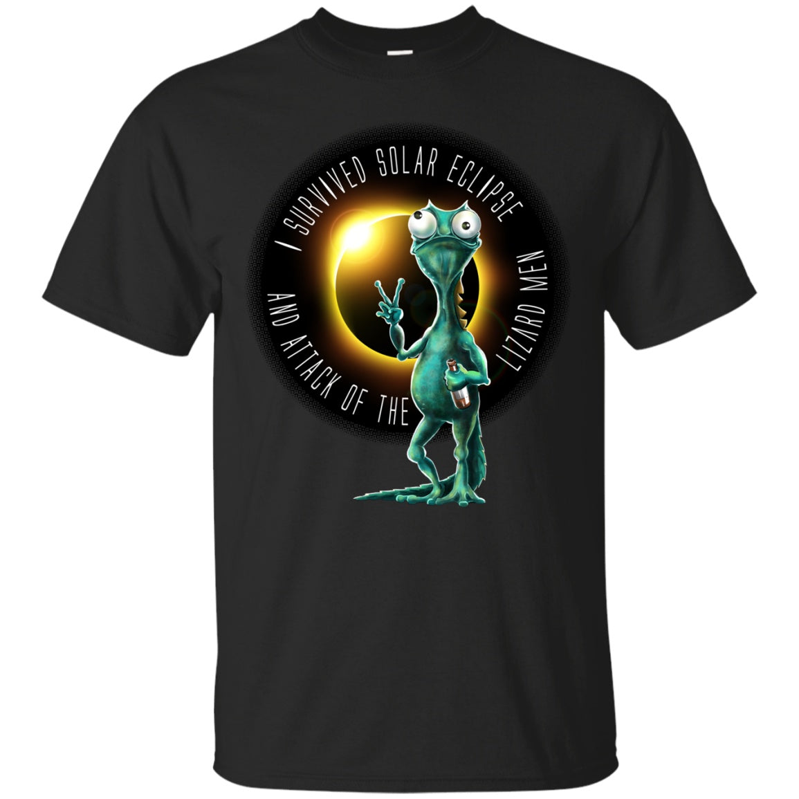 Solar Eclipse Hoodies Unisex -  Attack of the Lizardmen - GoneBold.gift