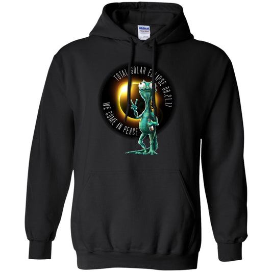 Solar Eclipse Hoodies Unisex - We Come In Peace Lizard Men - GoneBold.gift
