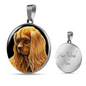 Ruby Cavalier King Charles Spaniel Oval Pendant Necklace & Bangle - GoneBold.gift