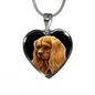 Ruby Cavalier King Charles Spaniel Heart Necklace & Bangle - GoneBold.gift