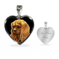 Ruby Cavalier King Charles Spaniel Heart Necklace & Bangle - GoneBold.gift