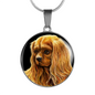 Ruby Cavalier King Charles Spaniel Oval Pendant Necklace & Bangle - GoneBold.gift