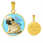 Pug Love 18K Real Gold Finish Necklace With Pendant (Engrave Option Available) - GoneBold.gift