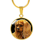 Ruby Cavalier King Charles Spaniel Oval Pendant Necklace & Bangle - GoneBold.gift