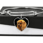 Luxury Bangle, Ruby Cavalier King Charles Spaniel bracelet, Gold or Stainless Still Cavalier dog Jewelry, Add Your Text - GoneBold.gift