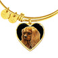 Luxury Bangle, Ruby Cavalier King Charles Spaniel bracelet, Gold or Stainless Still Cavalier dog Jewelry, Add Your Text - GoneBold.gift
